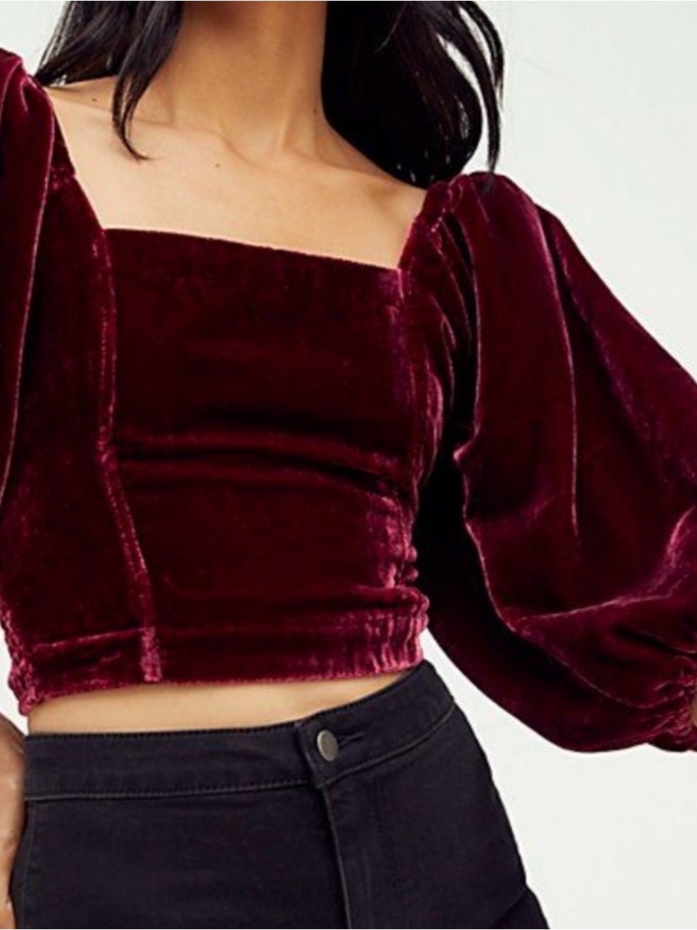 Free People Marie Velvet Open Back Top